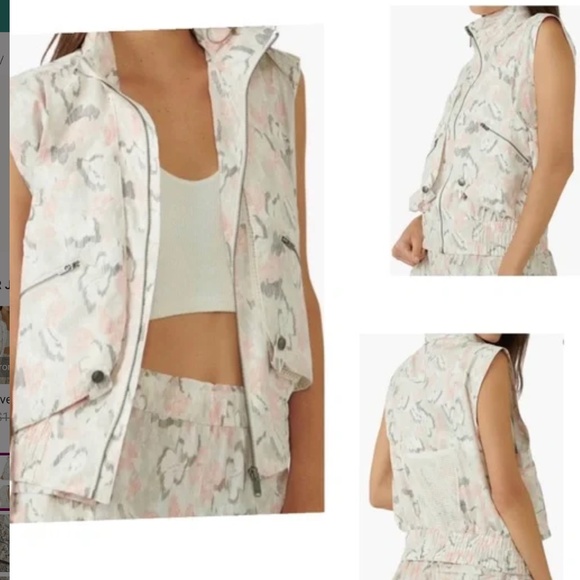 Free People Off The Grid Vest in Ivory Cream Floral sz small NWT bust 21” - Picture 3 of 6